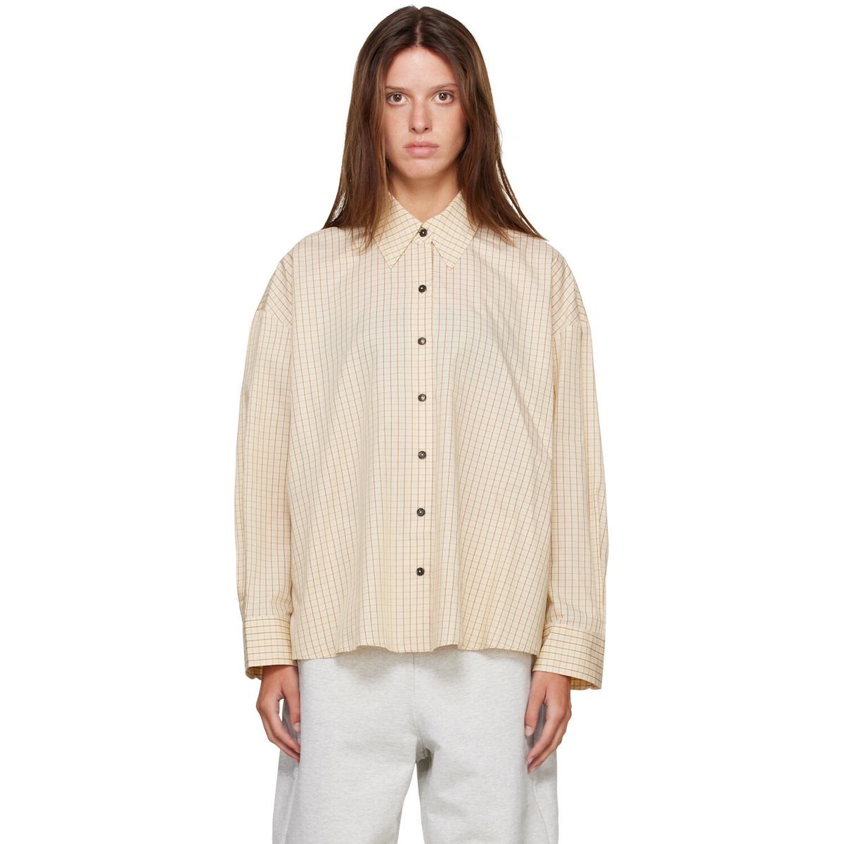 Cordera Yellow Checked Oversized Shirt