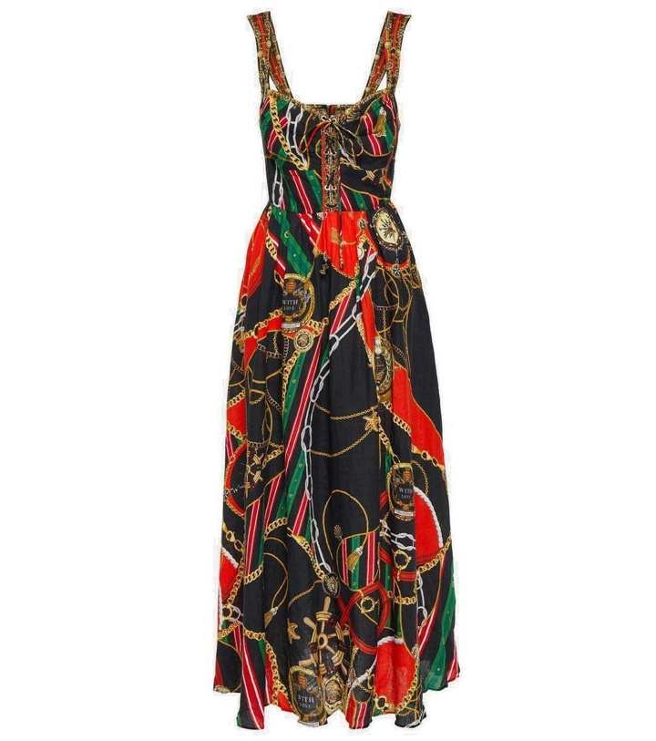 Photo: Camilla Printed bustier linen midi dress