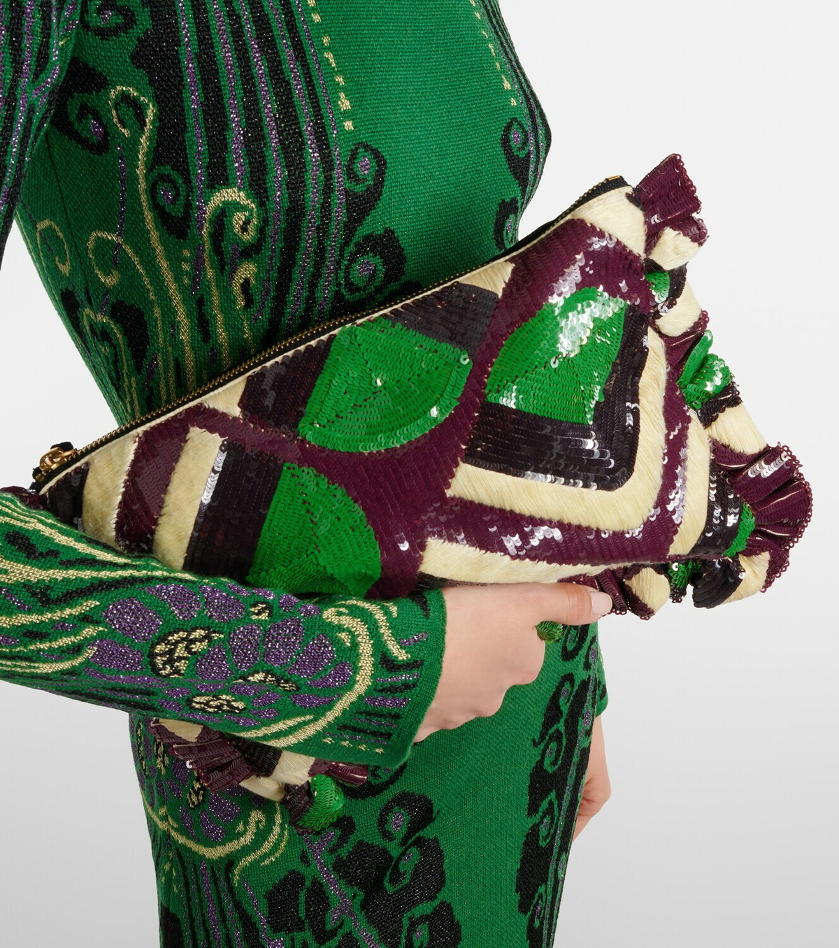 La DoubleJ Sequined clutch