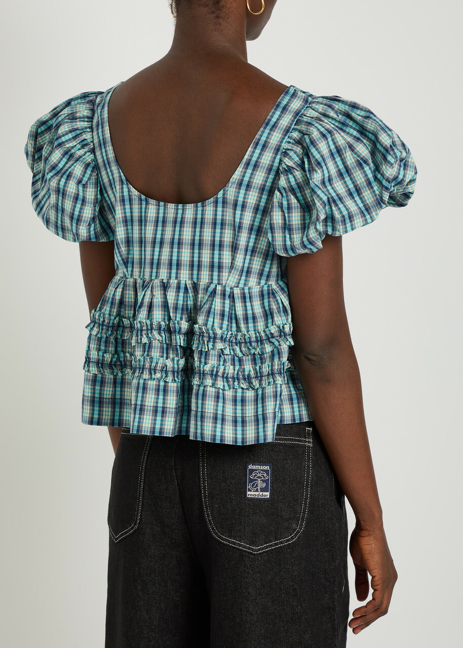 Damson Madder Summer Joy Cotton Blouse Blue