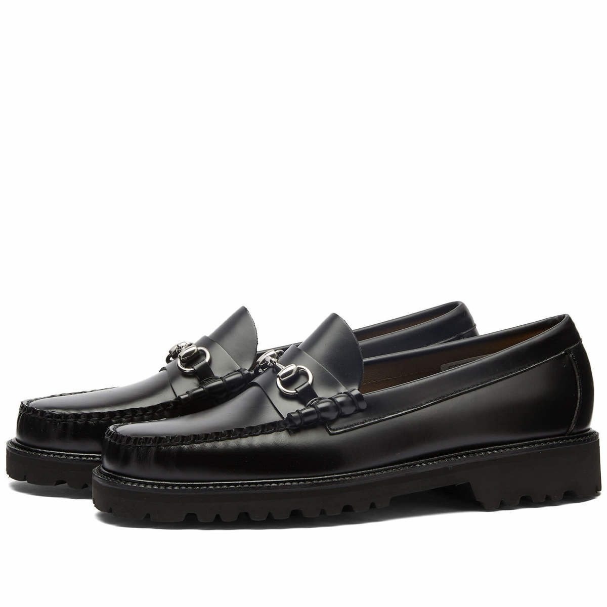 Bass Weejuns Men's 90s Lincoln Horse Bit Loafer in Black Leather Bass ...