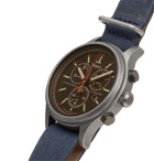 Timex - 41mm Silver-Tone, Nubuck and Webbing Watch - Brown