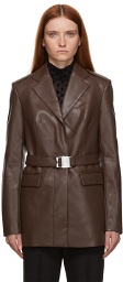 MISBHV Brown Vegan Leather Jacket