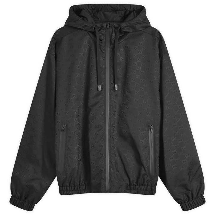 Photo: Gucci Men's GG Jacquard Hooded Jacket in Black