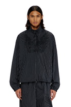Diesel Nylon pinstripe Jacket with Phoenix embroidery - Jackets Mens in Black