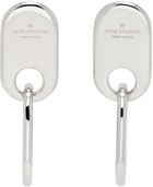 Acne Studios Silver Chain Lock Earrings