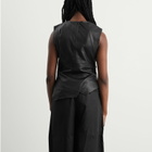 Róhe Women's Sleeveless Draped Leather Top in Black
