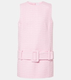 Patou Belted cotton tweed minidress