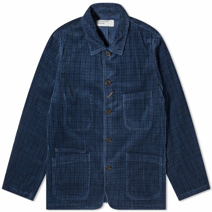 Photo: Universal Works Men's Houndstooth Cord Bakers Chore Jacket in Navy