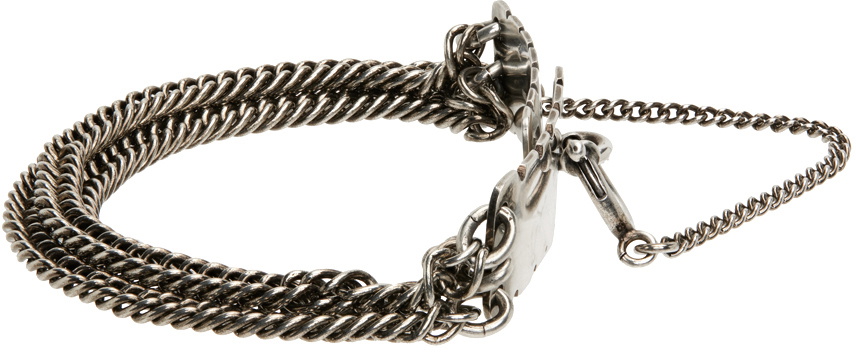 Ann Demeulemeester Silver Constance Locking Bracelet Ann