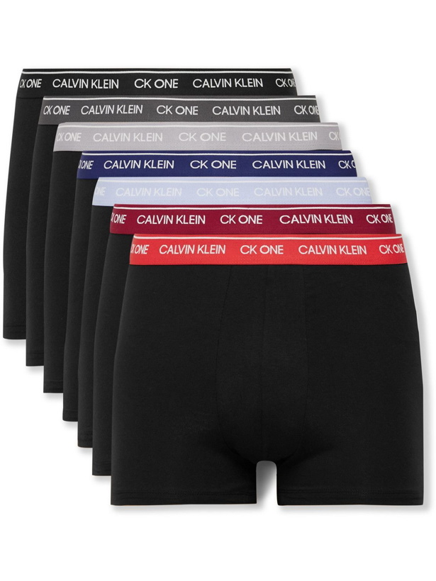 Photo: Calvin Klein Underwear - Seven-Pack Stretch-Cotton Boxer Briefs - Black