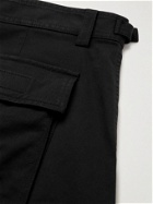 Balenciaga - Wide-Leg Logo-Appliquéd Cotton-Blend Gabardine Cargo Shorts - Black