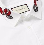 Gucci - Duke Appliquéd Cotton Oxford Shirt - White