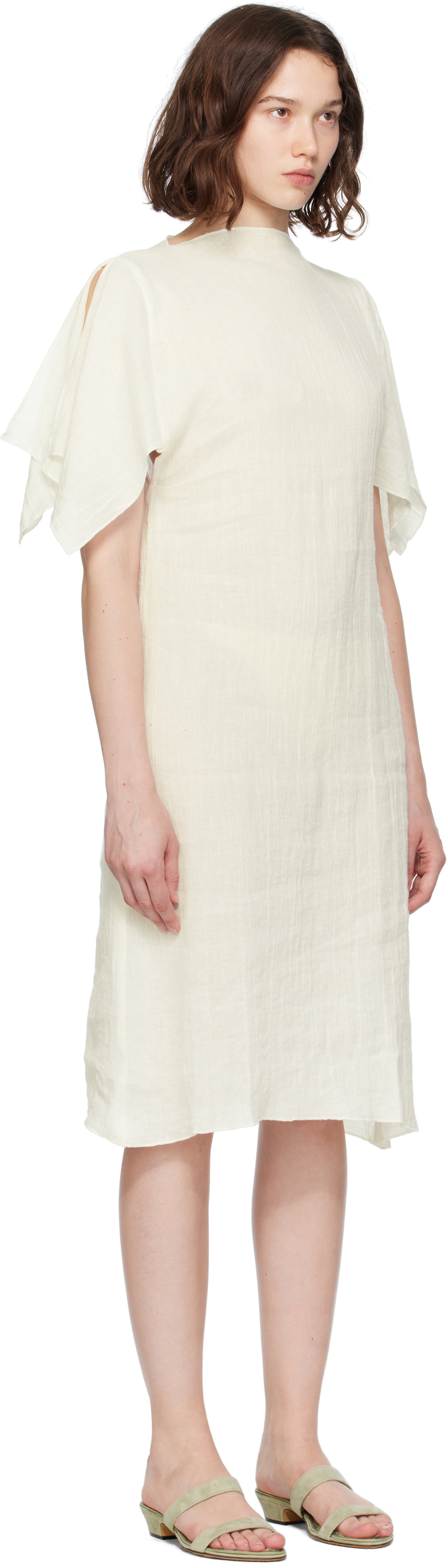 Baserange Off-White Folio Midi Dress