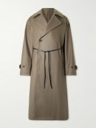 ssstein - Oversized Double-Breasted Belted Wool-Twill Coat - Neutrals