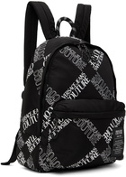 Versace Jeans Couture Black Range Logo Check Backpack