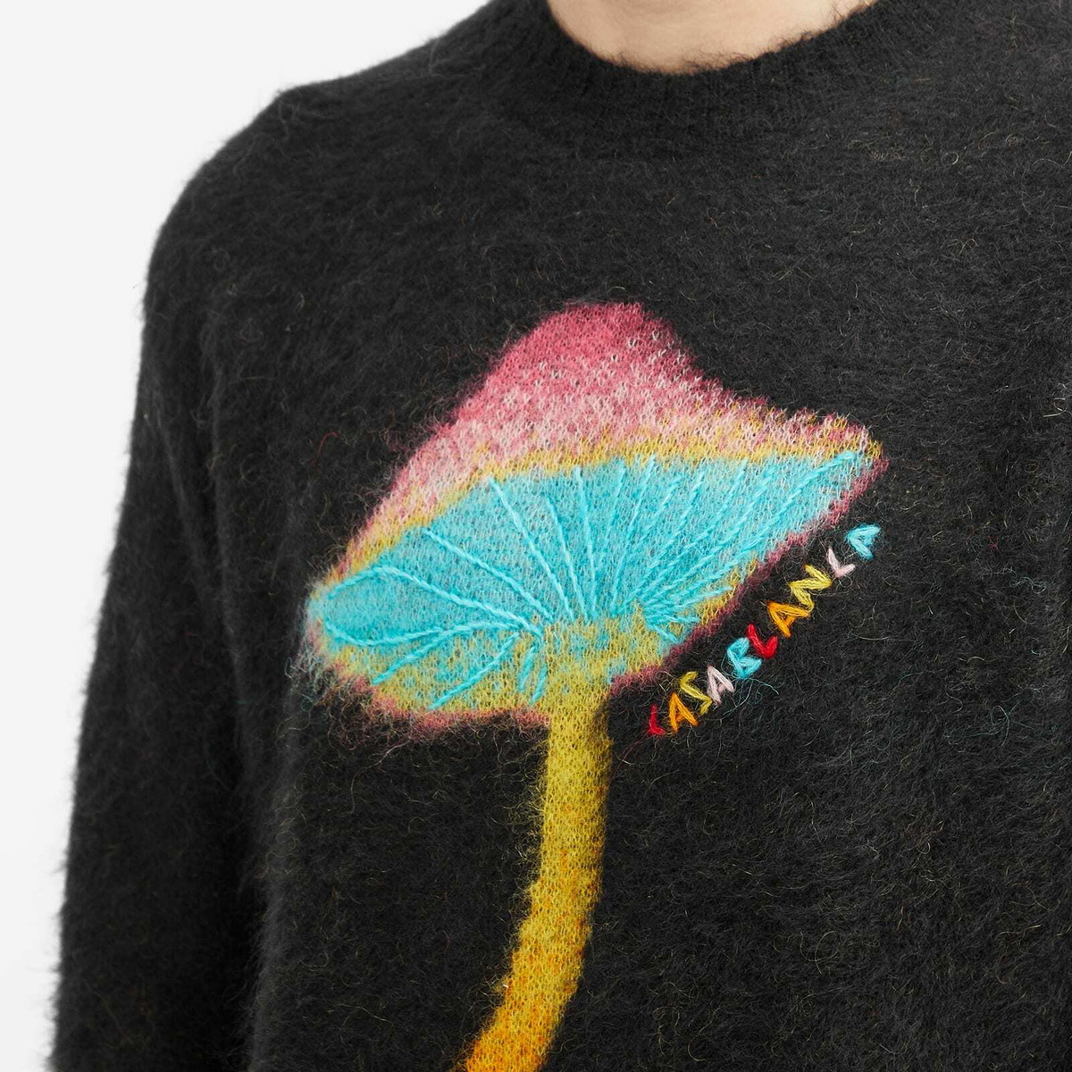 Casablanca Men's Rainbow Mushroom Mohair Jumper in Black Casablanca