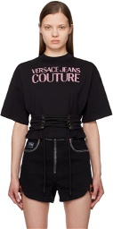 Versace Jeans Couture Black Lace-Up T-Shirt