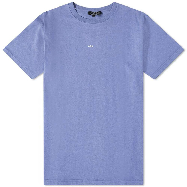 Photo: A.P.C. Men's A.P.C Kyle Central Logo T-Shirt in Violet