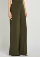 Joseph Rihani Wide-leg Silk Trousers Dark Green