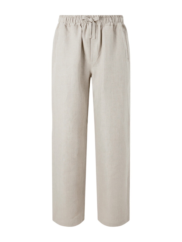 Photo: Saman Amel - Straight-Leg Linen Trousers - Neutrals