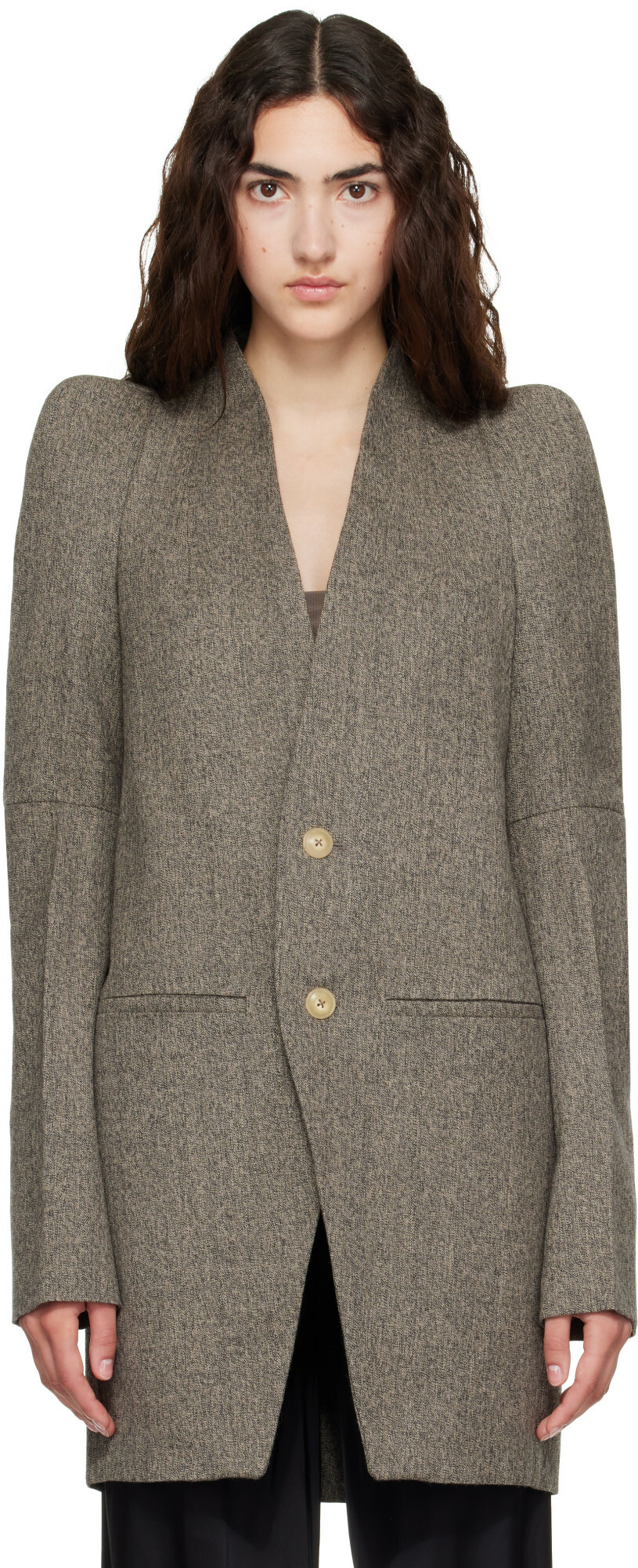 Rick Owens Gray Tower Metro Blazer