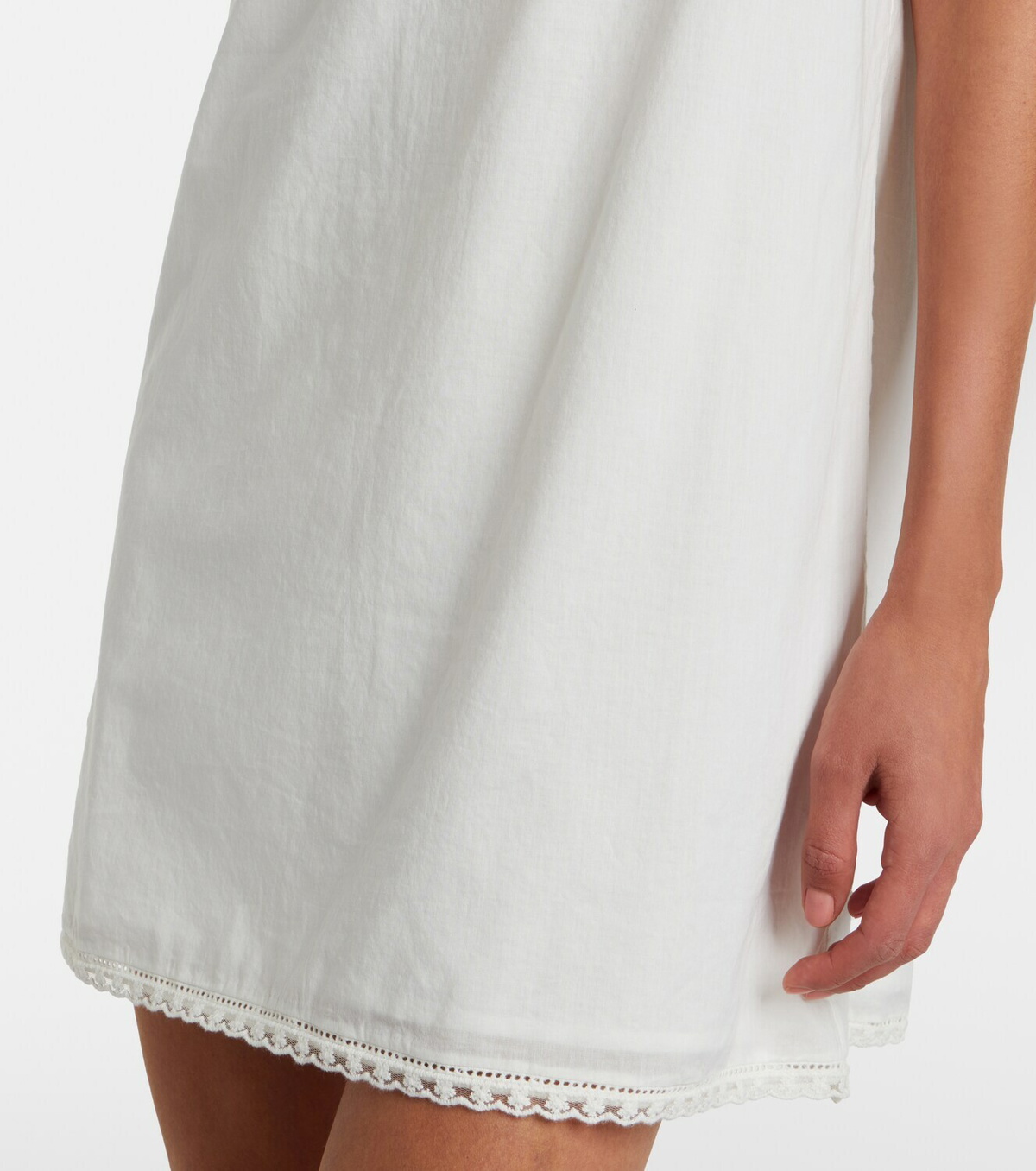 Posse Danielle lace-trimmed cotton minidress