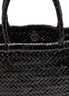 Dragon Diffusion Mini Flat Gora Woven Leather top Handle bag - Black - One Size