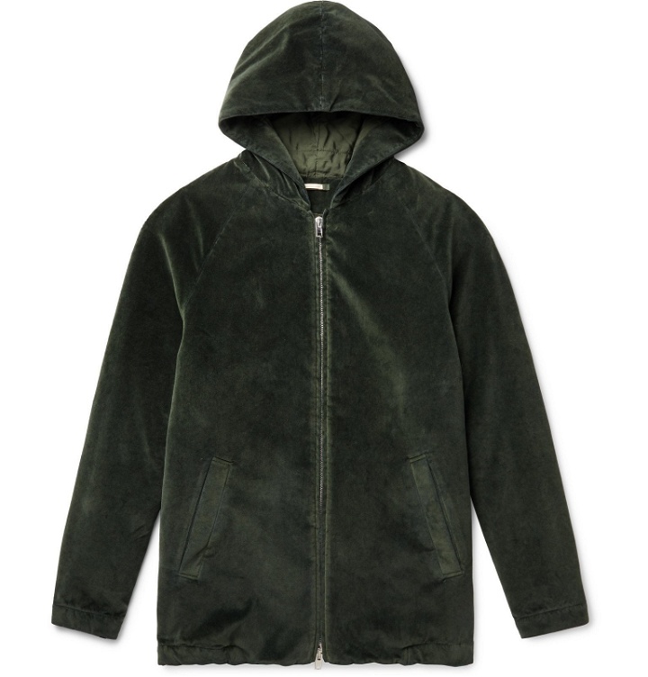 Photo: Massimo Alba - Cotton-Velvet Hooded Coat - Green