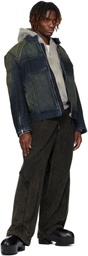 Juun.J Khaki Garment Dyed Wide Sweatpants