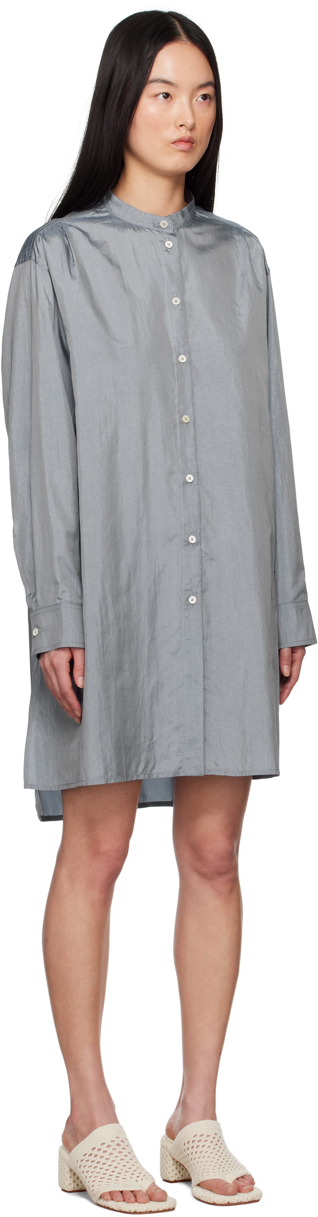Jil Sander Blue Band Collar Minidress