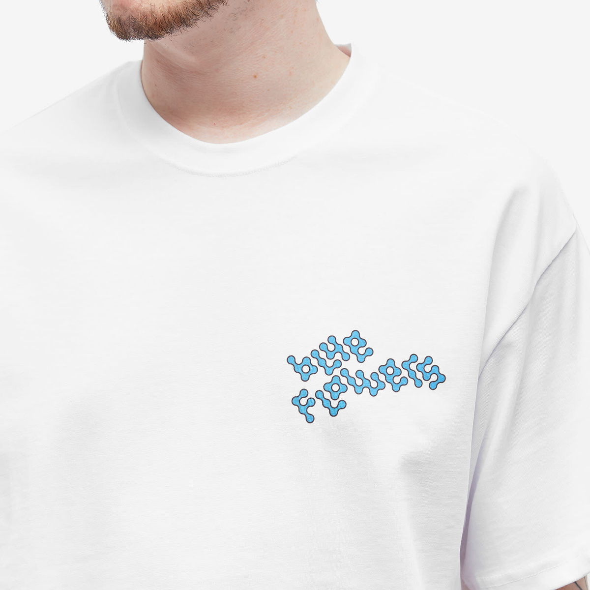 Blue Flowers Men's Patsy T-Shirt in White