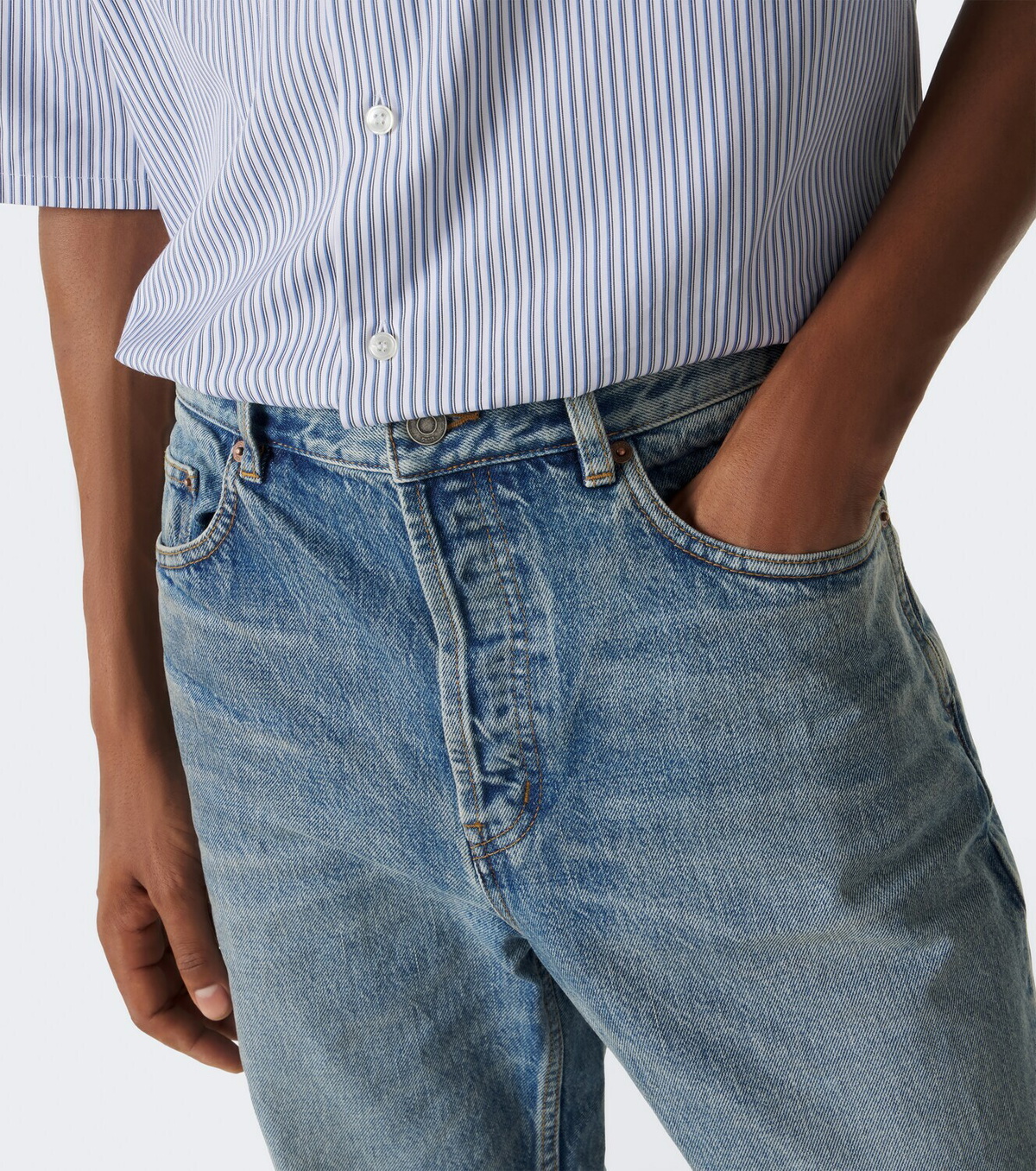 Saint Laurent Faded wide-leg jeans