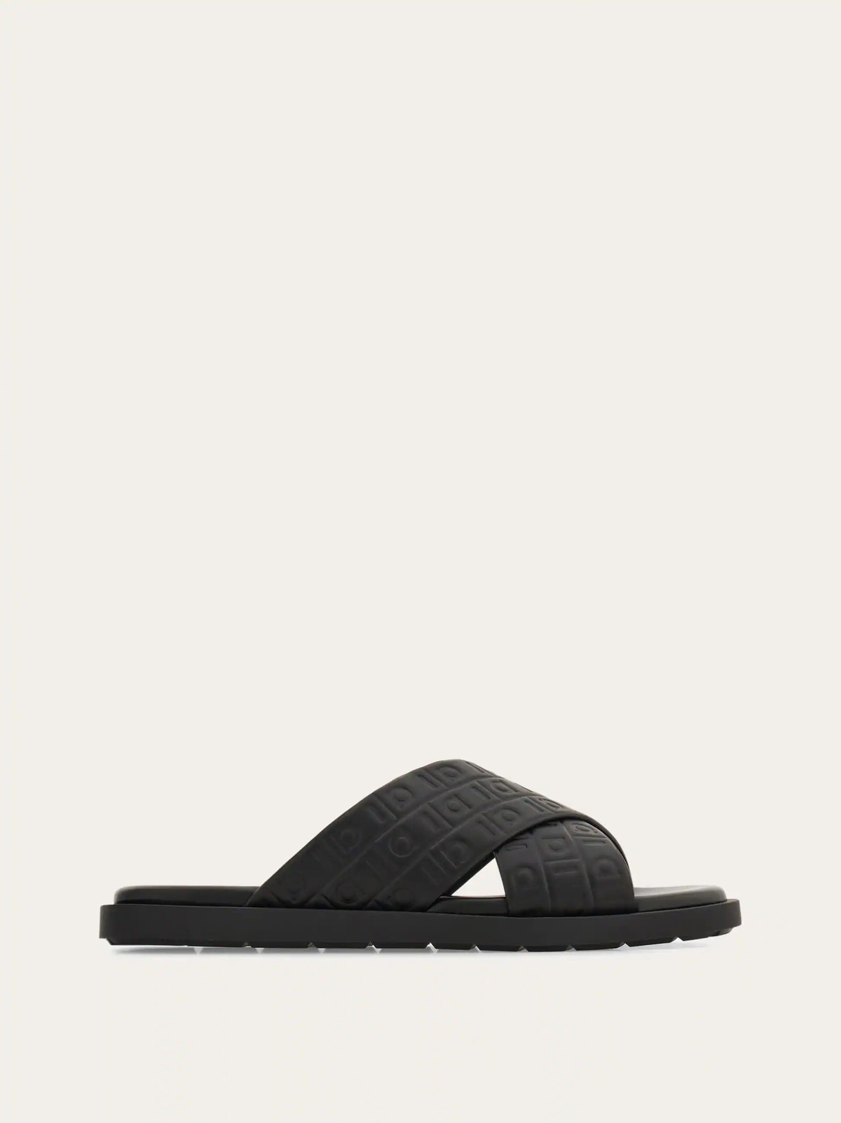 Ferragamo Mens Ferragamo Monogram sandal in Black