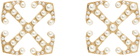 Off-White Gold Arrow Pearl Earrings