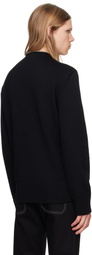 Courrèges Black Zipped Wool Sweater