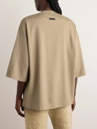 Fear of God - Oversized Bouclé-Trimmed Jersey T-Shirt - Neutrals