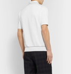 Mr P. - Contrast-Tipped Cotton-Jacquard Polo Shirt - White