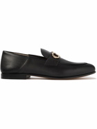 FERRAGAMO - Embellished Collapsible-Heel Leather Loafers - Black
