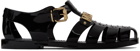 Moschino Black Lettering Logo Jelly Sandals