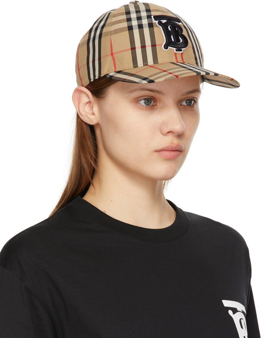 Burberry Beige Vintage Check Monogram Baseball Cap Burberry
