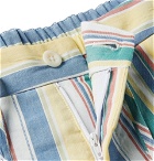 Freemans Sporting Club - Slim-Fit Striped Cotton Drawstring Shorts - Blue