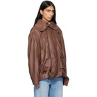 Calvin Klein Collection Brown Isa Leather Flight Jacket