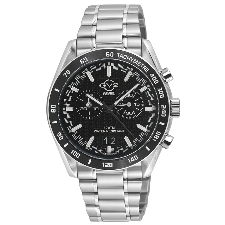 Photo: GV2 by Gevril Freccia Chronograph Quartz Black Dial Mens Watch 42901B