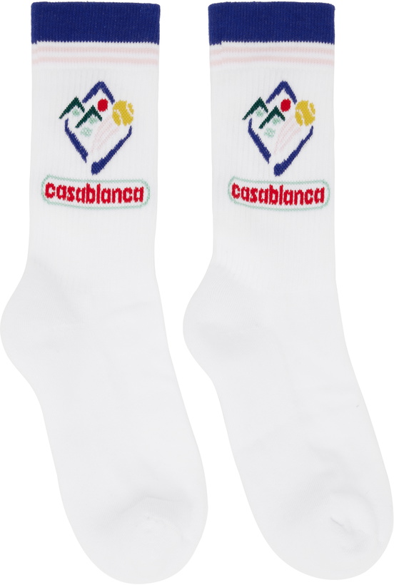 Photo: Casablanca White Fuji Icon Socks