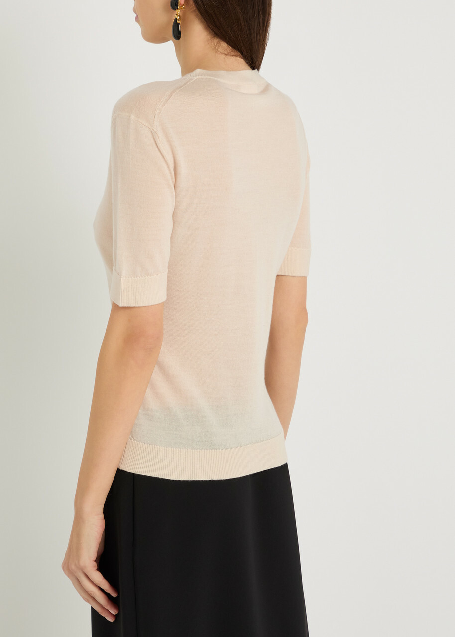 Courrèges Merino Wool T-shirt Sand