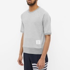 Thom Browne Men's Striped T-Shirt in Light Grey