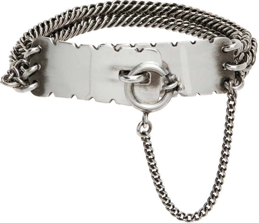 Ann Demeulemeester Silver Constance Locking Bracelet Ann 