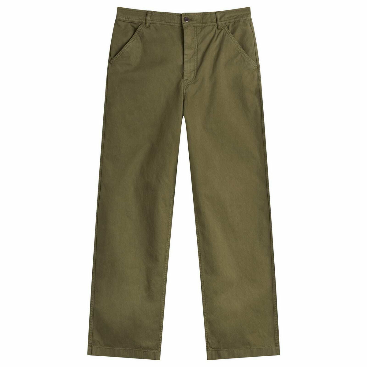 Norse Projects Men's Kvitfjell Relaxed Cotton Twill Pants in Olive Night