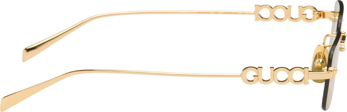 Gucci Gold Rectangular Frame Sunglasses